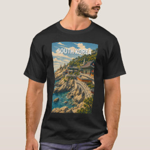 South Korea Illustration Travel Art Vintage T-Shirt