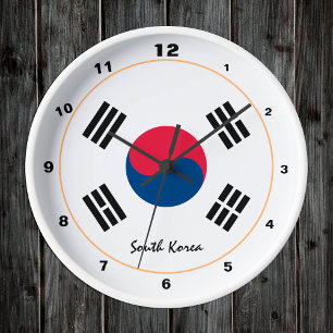 South Korea, Korea flag modern Home / design Round Clock