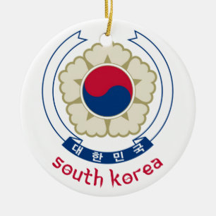 SOUTH KOREA - korean/asia/asian/emblem/flag Ceramic Ornament
