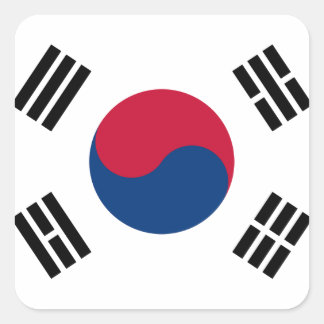 South Korea Korean Flag Seoul S.K. Koreans Pride Square Sticker