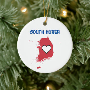 South Korea Map Ceramic Ornament
