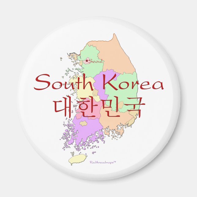 South Korea Map Magnet (Front)