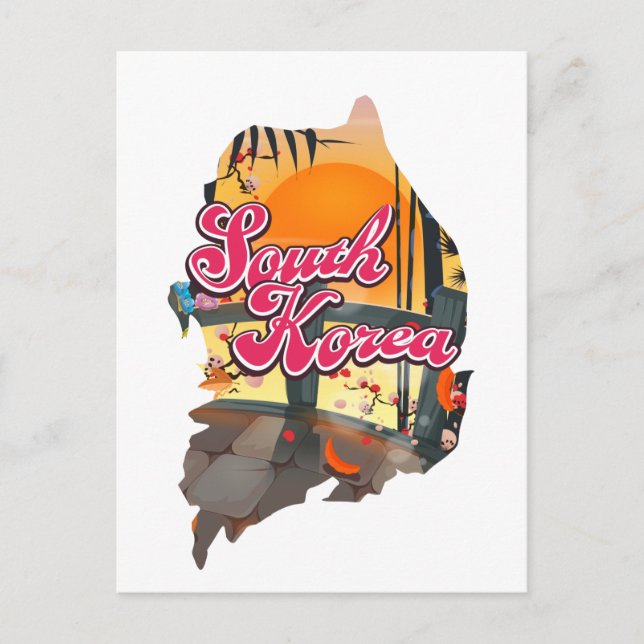 South Korea Map Postcard (Front)