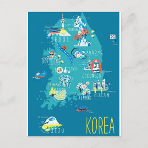 South Korea map Postcard
