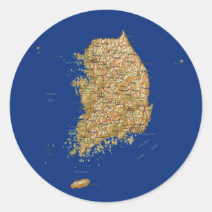 South Korea Map Sticker