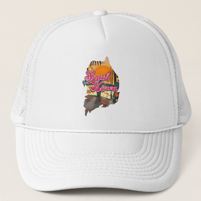 South Korea Map Trucker Hat (Front)