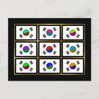 South Korea Multihue Flags Postcard