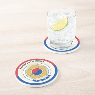 South Korea National Emblem Circle Shape Coaster