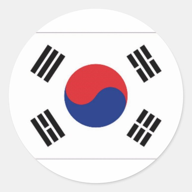 South Korea National Flag Classic Round Sticker (Front)