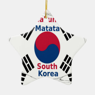 South Korea National Flag Colours Art Print/Graphi Ceramic Ornament