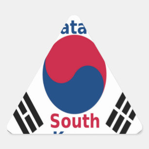 South Korea National Flag Colours Art Print/Graphi Triangle Sticker
