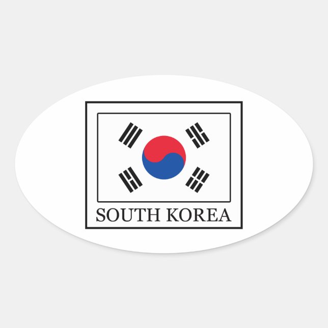 South Korea Oval Sticker (Front)