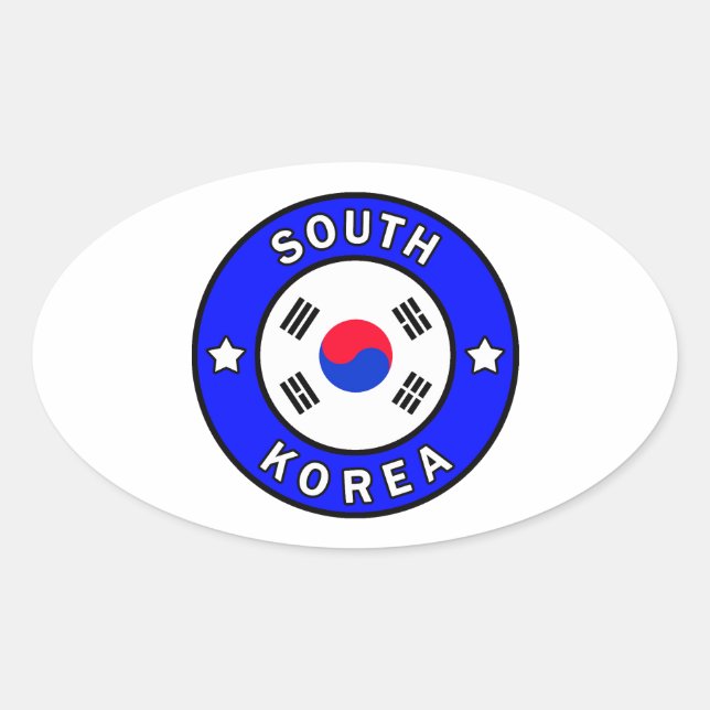South Korea Oval Sticker (Front)
