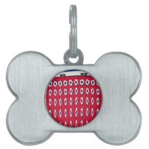 South Korea Polka Dot Flag Art Design: A Red Base Pet Name Tag