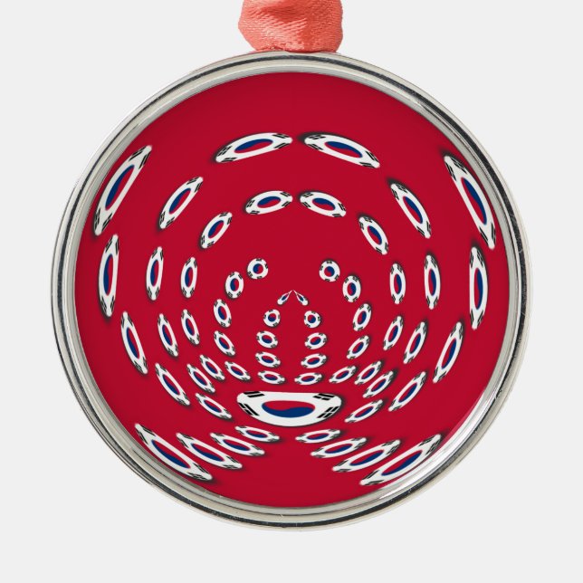 South Korea Polka Dot flag Metal Ornament (Front)