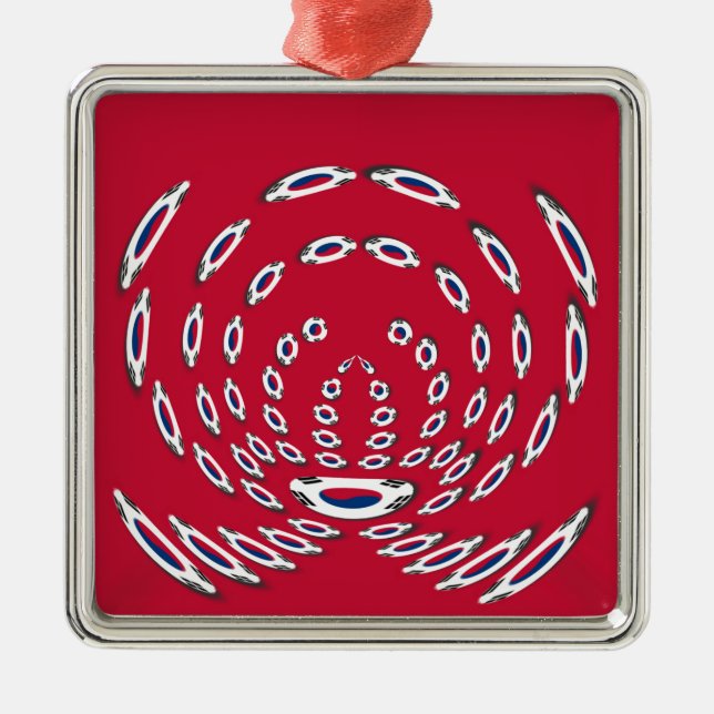 South Korea Polka Dot flag Metal Ornament (Front)