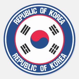 South Korea Round Emblem Classic Round Sticker