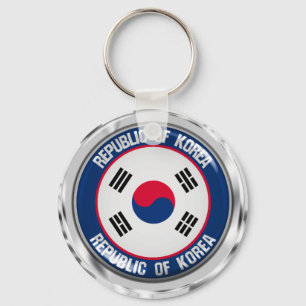 South Korea Round Emblem Keychain