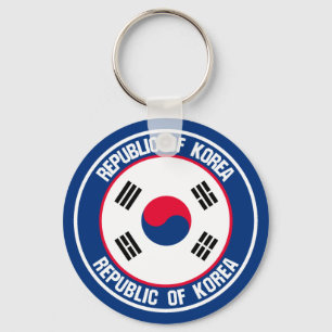South Korea Round Emblem Keychain