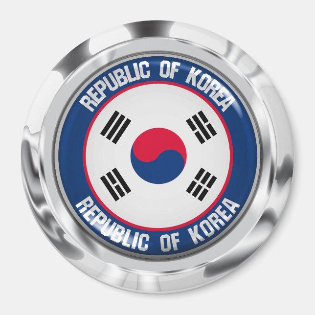 South Korea Round Emblem Magnet (Front)