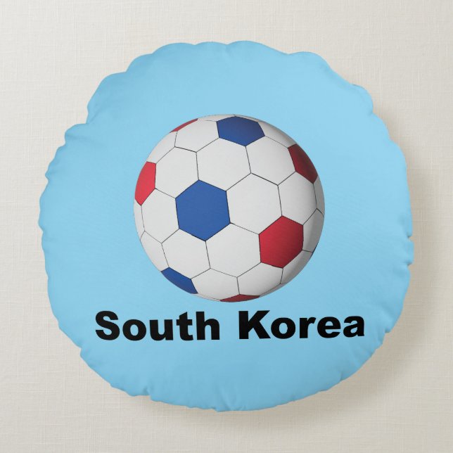 South Korea Soccer Round Pillow (Front)