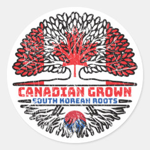 South Korea South Korean Canadian Canada Tree Classic Round Sticker