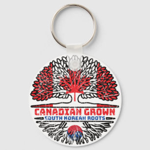 South Korea South Korean Canadian Canada Tree Keychain