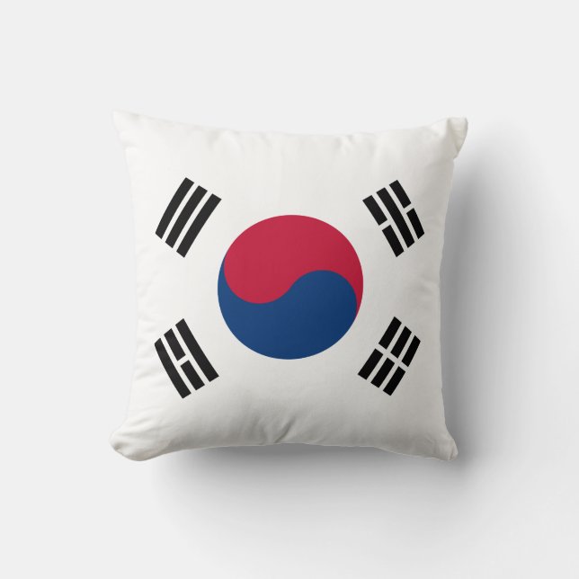 South Korea (South Korean) Flag Throw Pillow (Front)