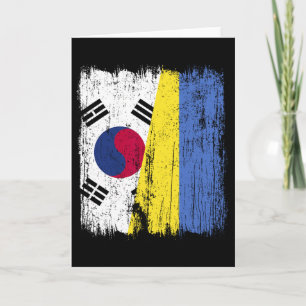 South Korea Ukraine Half Flag South Korean Ukraini Card