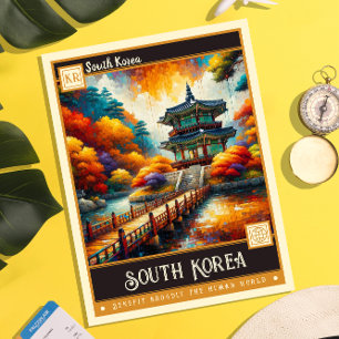 South Korea   Vintage Painting Postcard