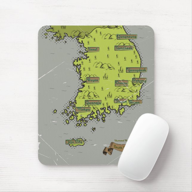 South Korea vintage style map Mouse Pad (With Mouse)