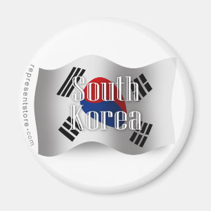 South Korea Waving Flag Magnet
