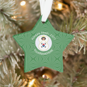 South Korean Angel Christmas Flag Personalized  Ornament