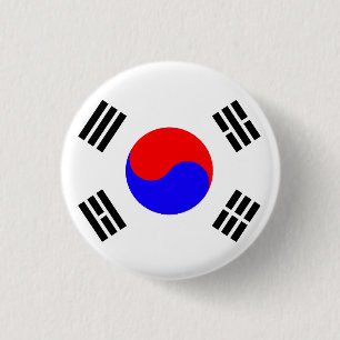 South Korean Flag 1 Inch Round Button