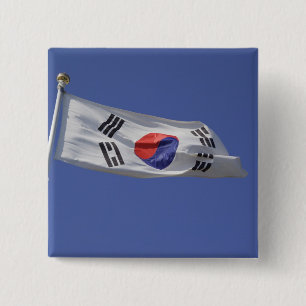South Korean Flag 2 Inch Square Button