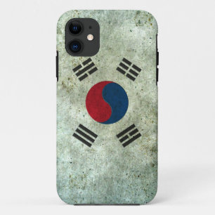 South Korean Flag Aged Steel Effect iPhone 11 Case