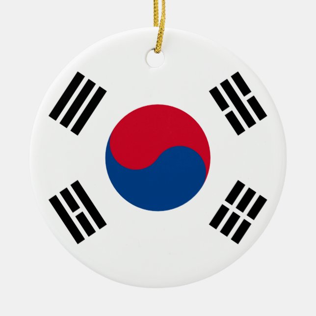 South Korean Flag Ceramic Ornament (Front)