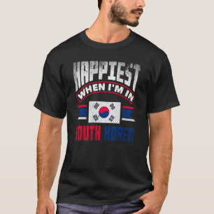 South Korean Flag Half Happiest When Im In South K T-Shirt