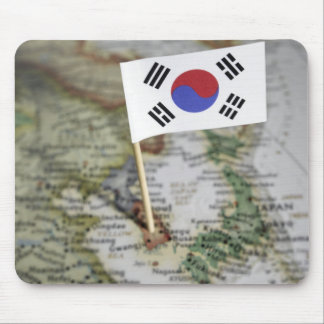 South Korean flag in map Mouse Pad