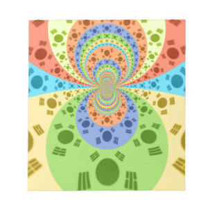 South Korean Flag Inspired Abstract Art Print Notepad