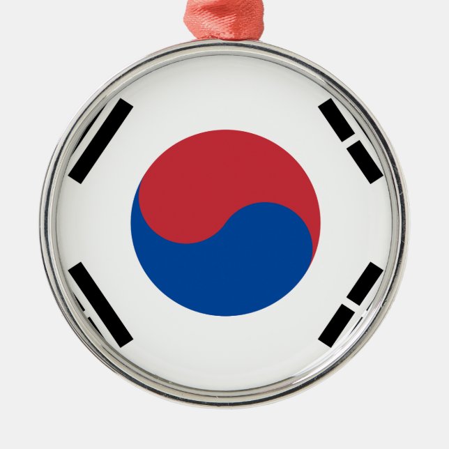 South Korean Flag - Korea - Taegeukgi - 대한민국의 국기 Metal Ornament (Front)