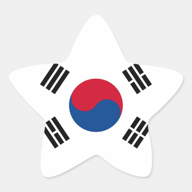 South Korean Flag Star Sticker (Front)