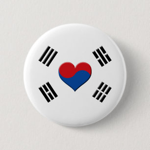 South Korean Heart 2 Inch Round Button