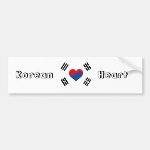 South Korean Heart Bumper Sticker