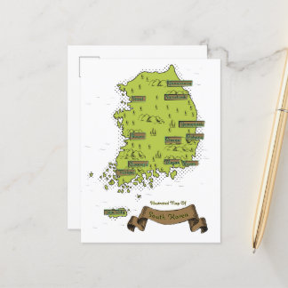 South Korean map Announcement Postcard