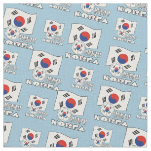 South Korean Soccer Ball and Flag Fabric
