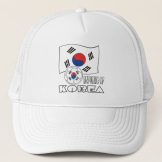 South Korean Soccer Ball and Flag Trucker Hat