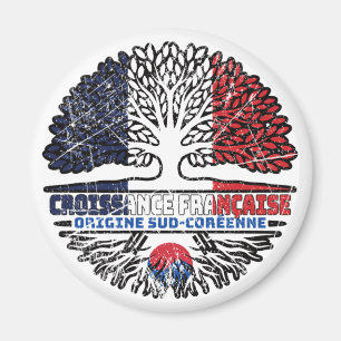 South Korean South Korea French France Tree Roots Magnet
