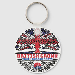 South Korean South Korea Uk United Kingdom British Keychain