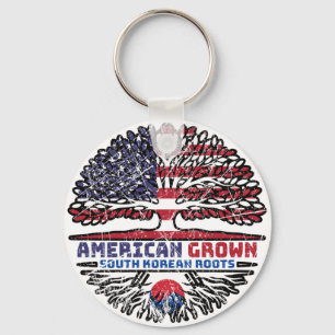 South Korean South Korea US American USA United Keychain
